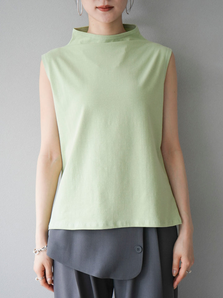 [Pre-order] Bottleneck sleeveless T-shirt/light green