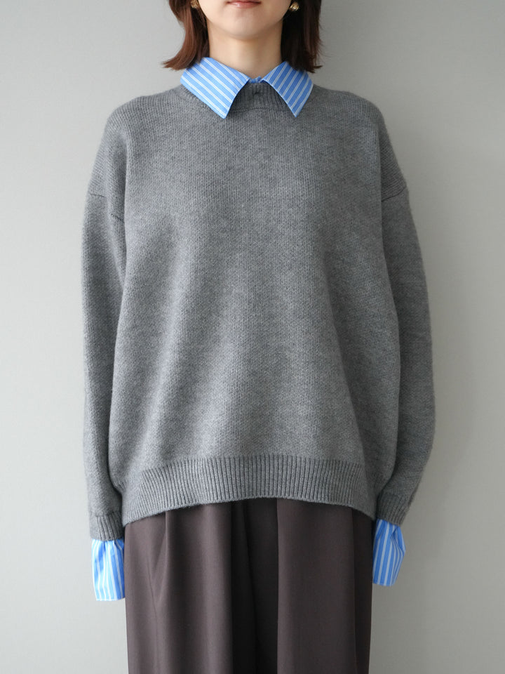 [予約]2WAY襟ニットプルオーバー/gray