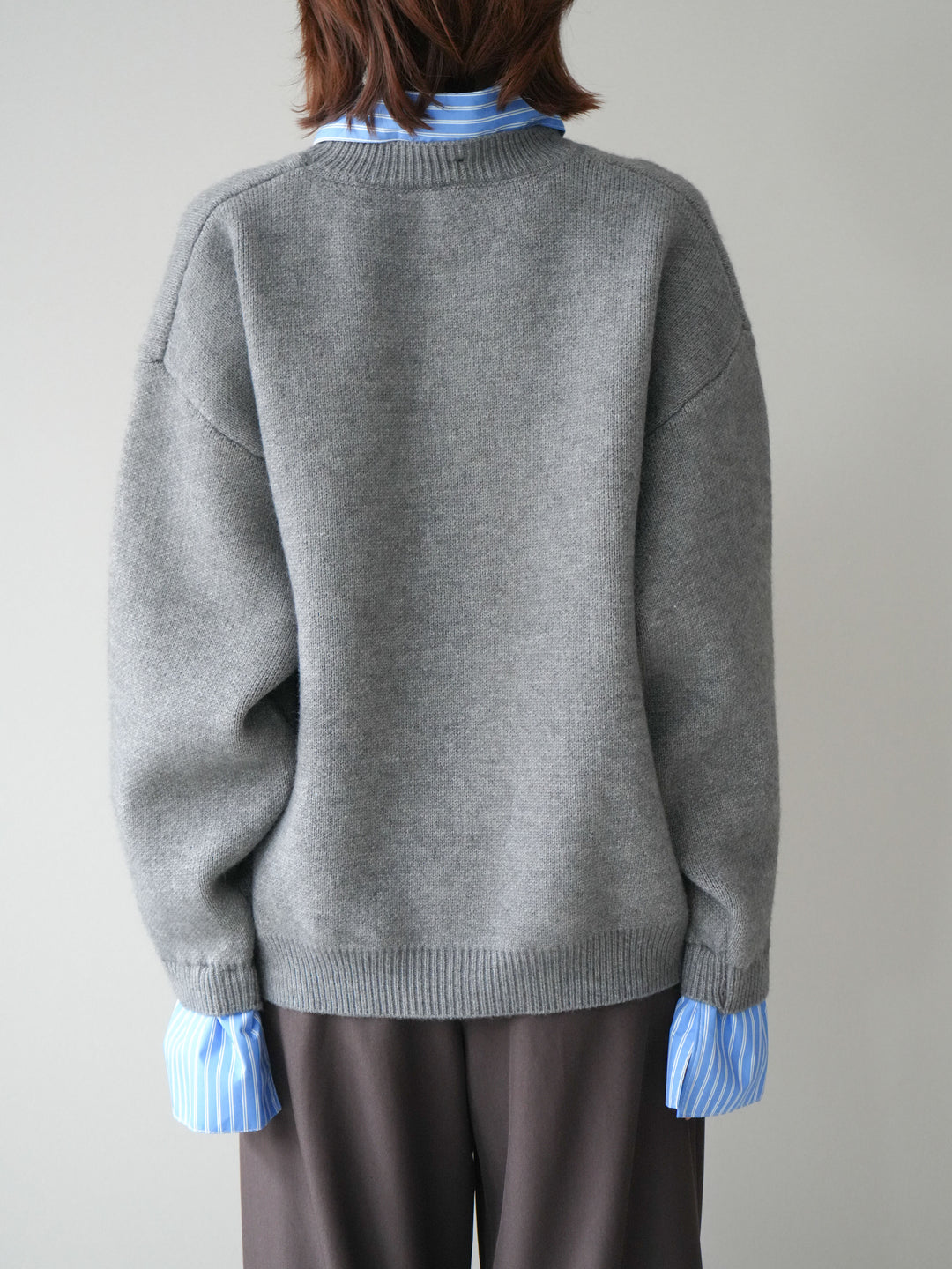 [予約]2WAY襟ニットプルオーバー/gray