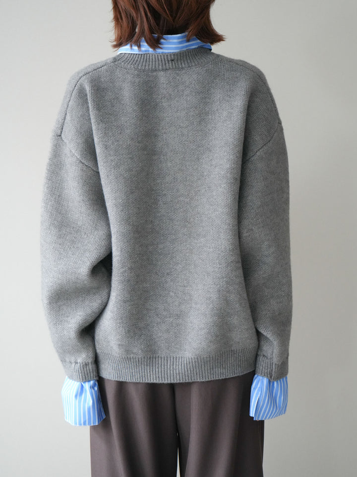 [予約]2WAY襟ニットプルオーバー/gray