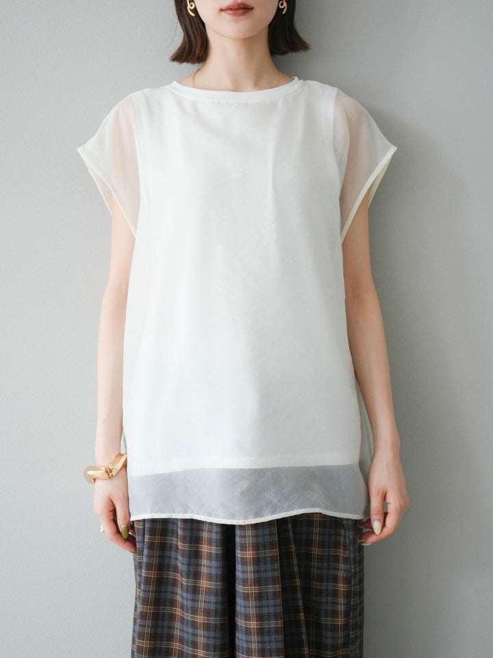 [予約]シアーレイヤードトップス/アイボリー