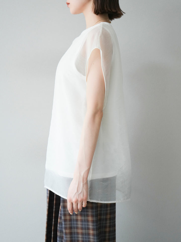 [予約]シアーレイヤードトップス/アイボリー