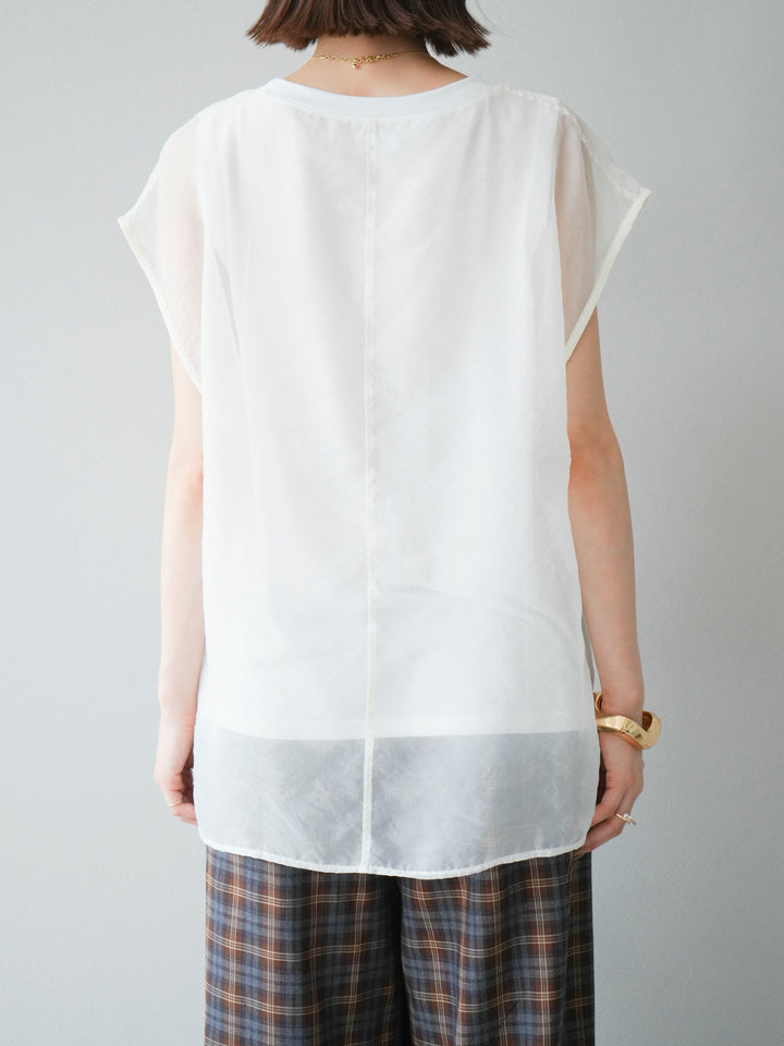 [予約]シアーレイヤードトップス/アイボリー