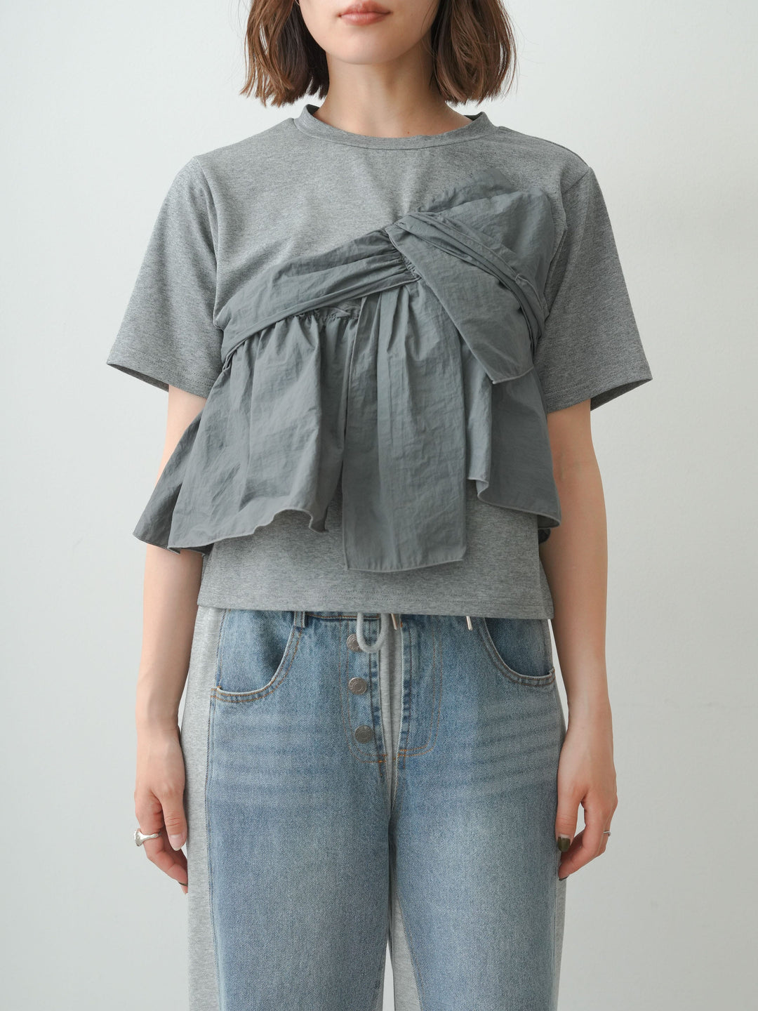 [予約]ナイロンドッキングツイストTEE /gray