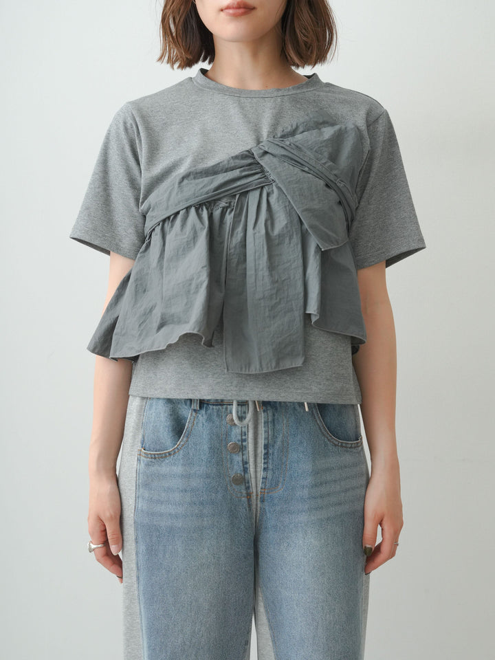 [予約]ナイロンドッキングツイストTEE /gray