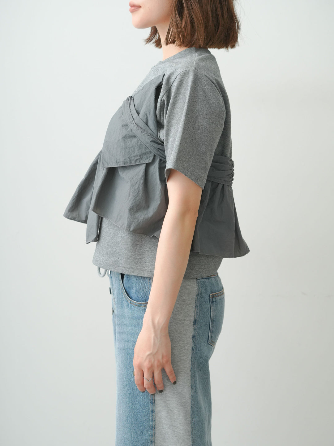 [予約]ナイロンドッキングツイストTEE /gray