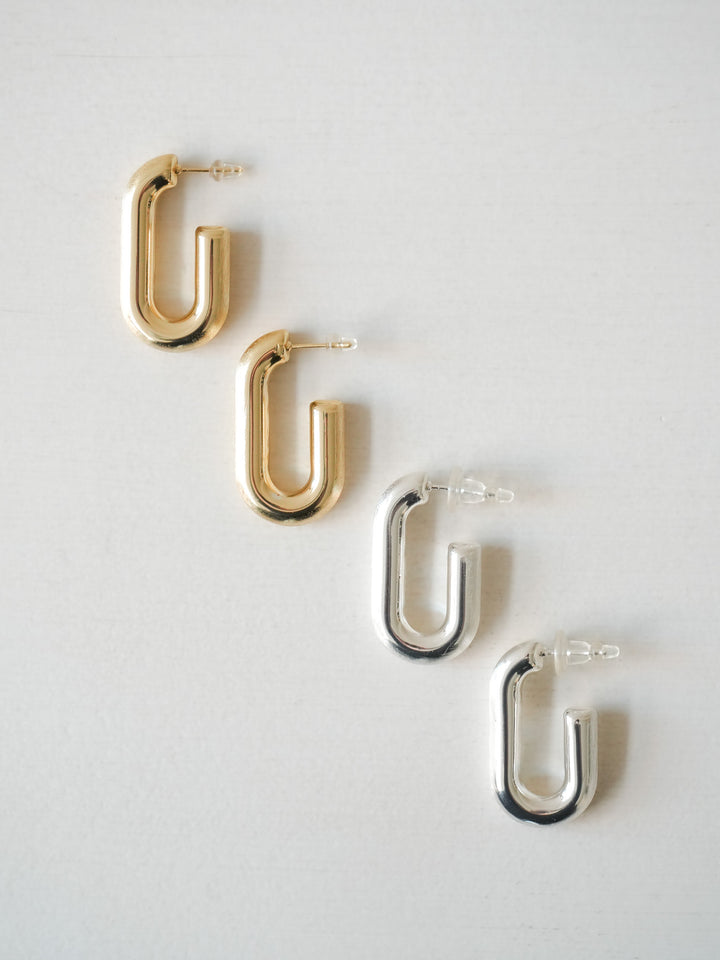 [予約]スクエアマットフープピアス/gold