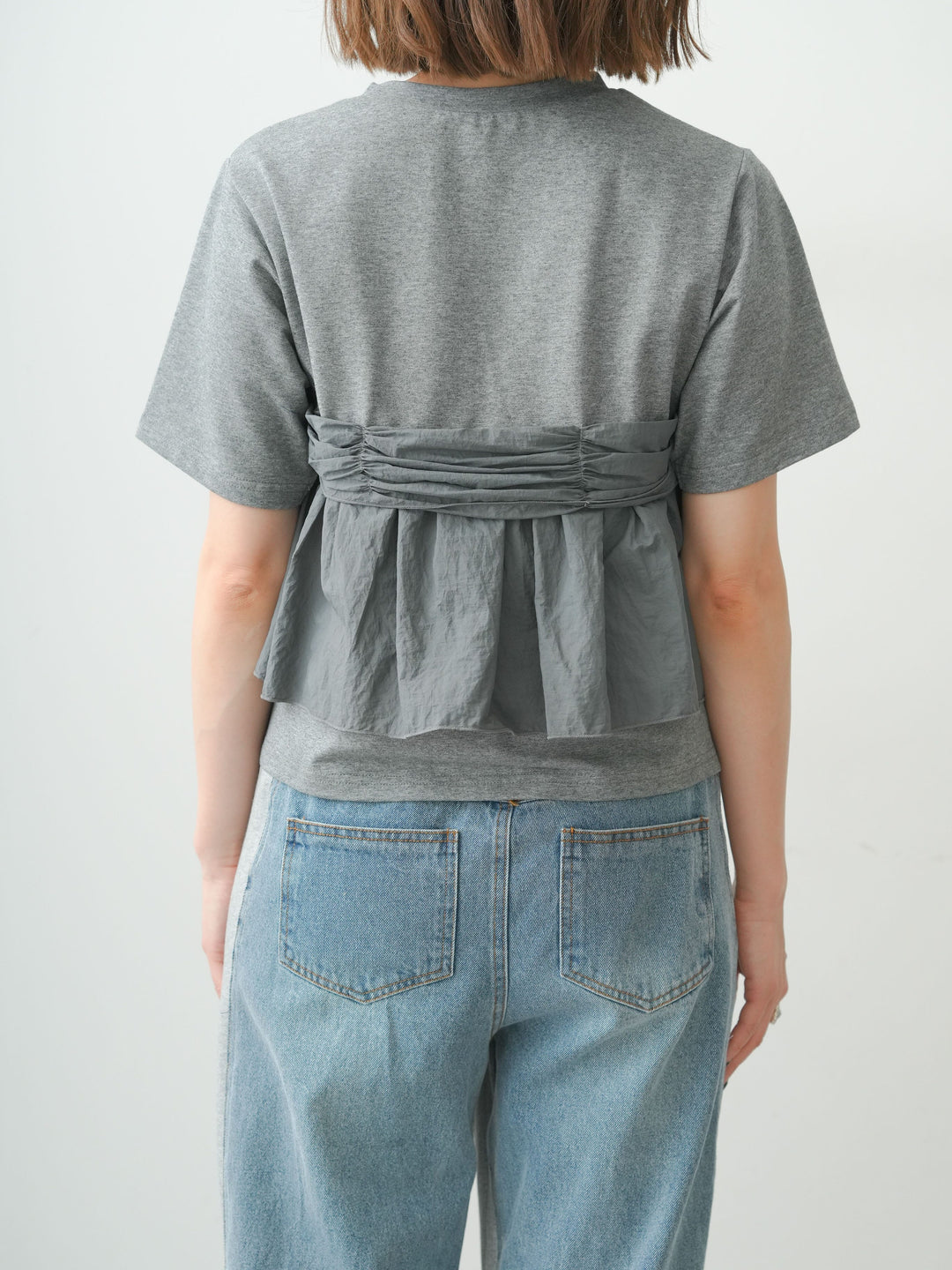 [予約]ナイロンドッキングツイストTEE /gray