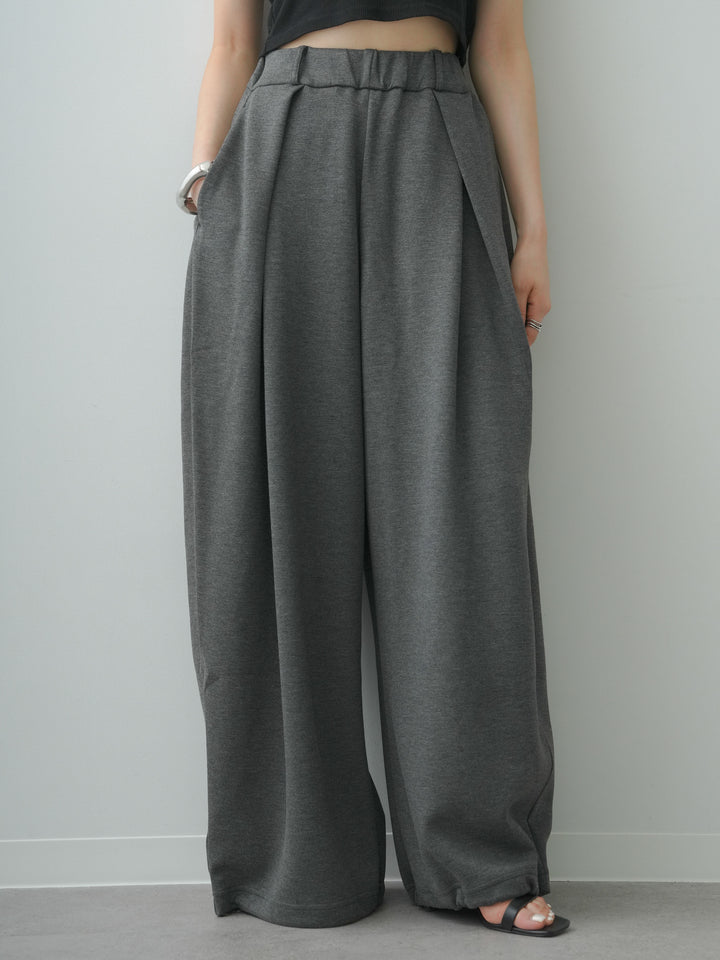 [予約]ボンディングドロストタックパンツ/charcoal