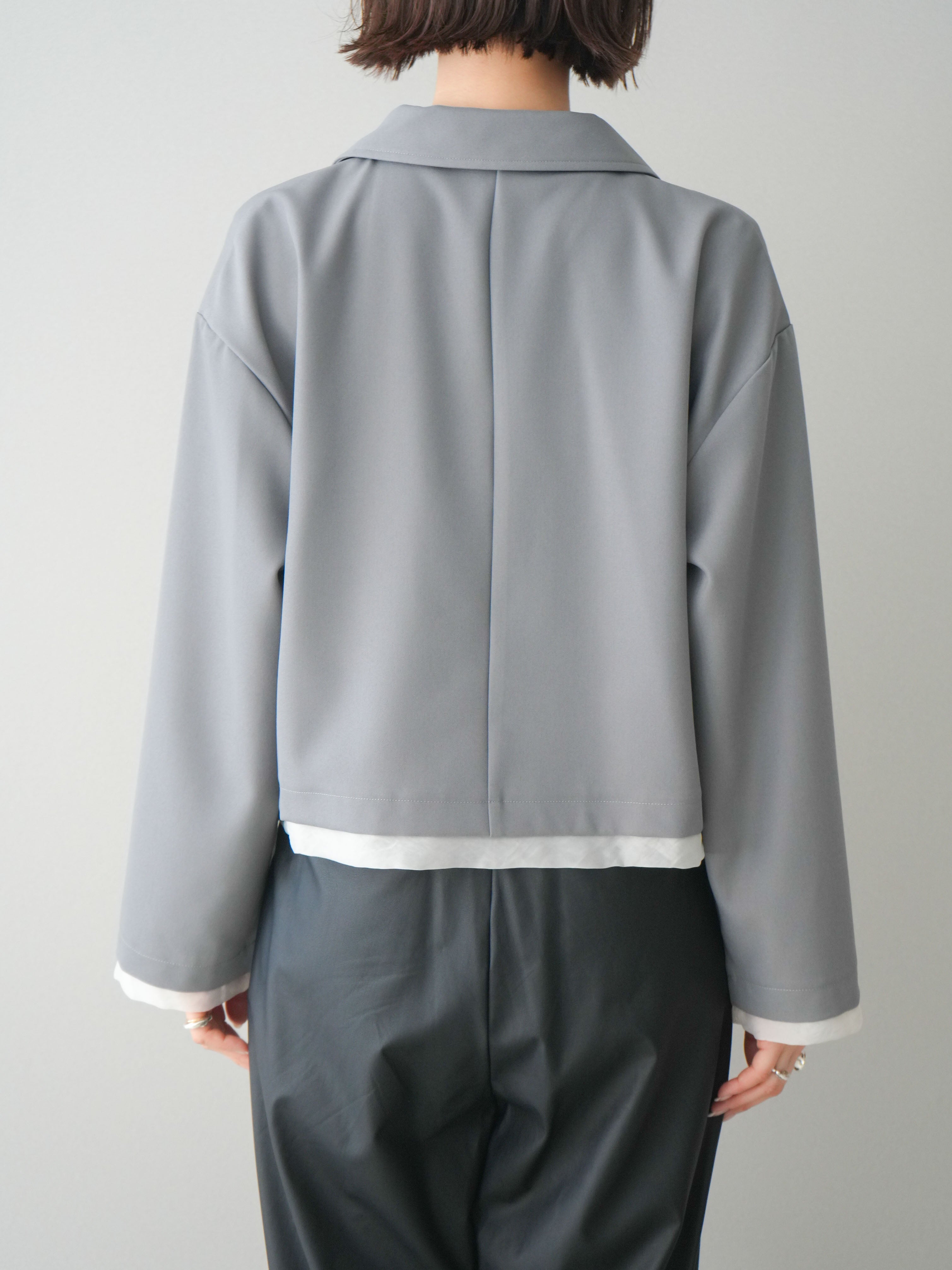 PELLICULE グレー ショートジャケット nanamica / Synthetic Leather Short Jacket