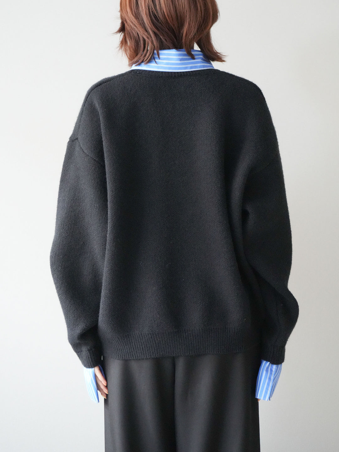 [予約]2WAY襟ニットプルオーバー/black