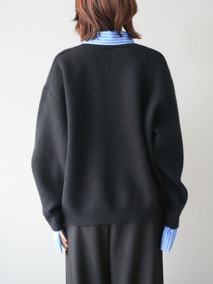 [予約]2WAY襟ニットプルオーバー/black