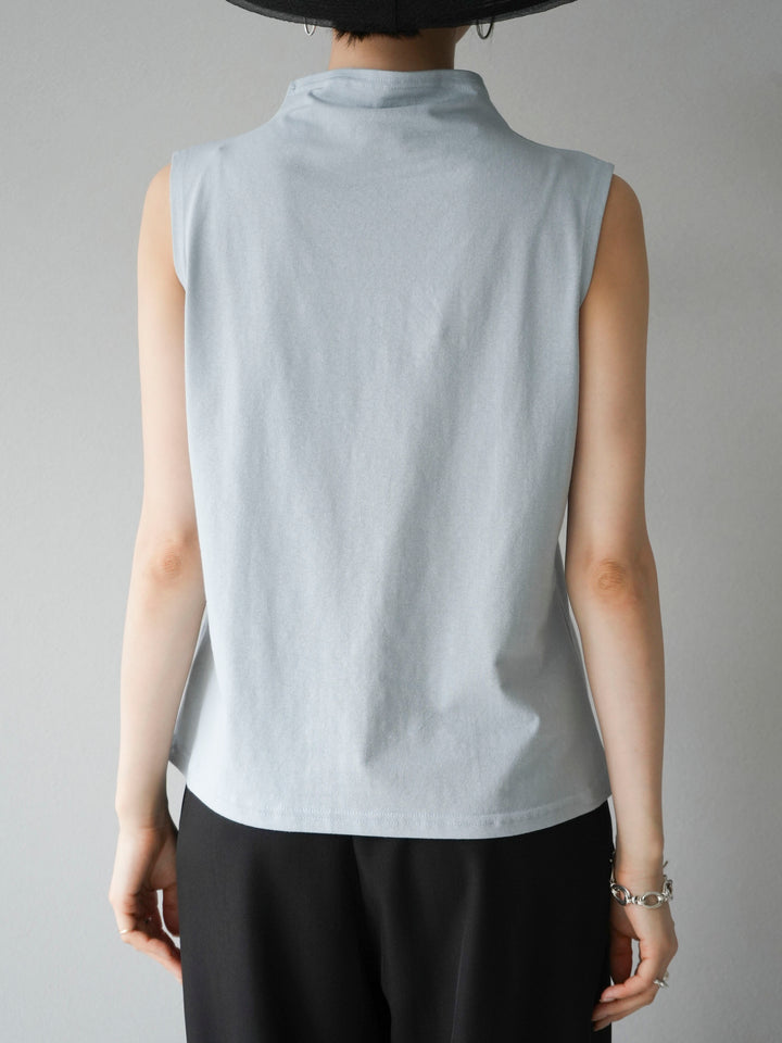 [Pre-order] Bottleneck sleeveless T-shirt/light gray