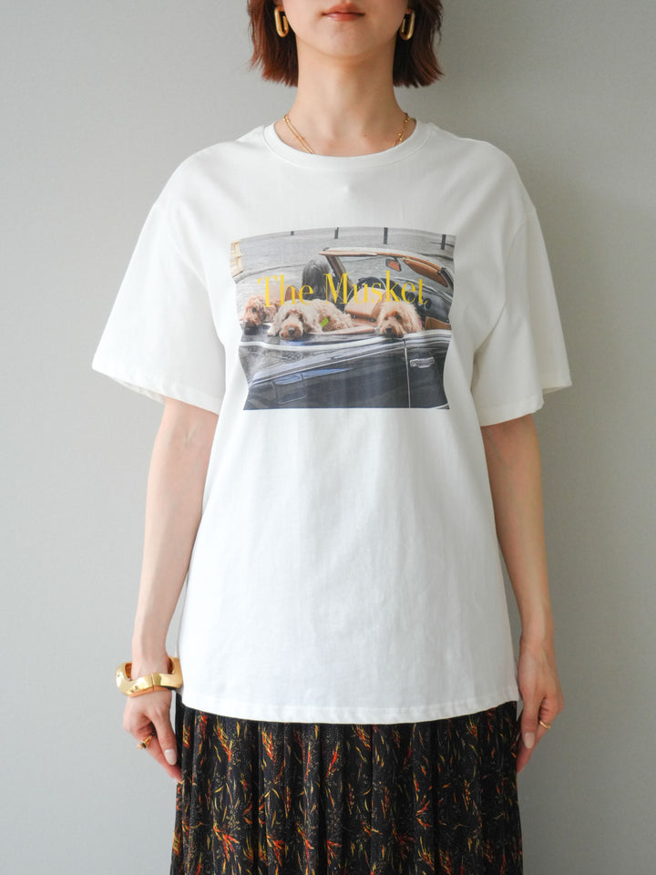 [予約]ドッグフォトTEE/white