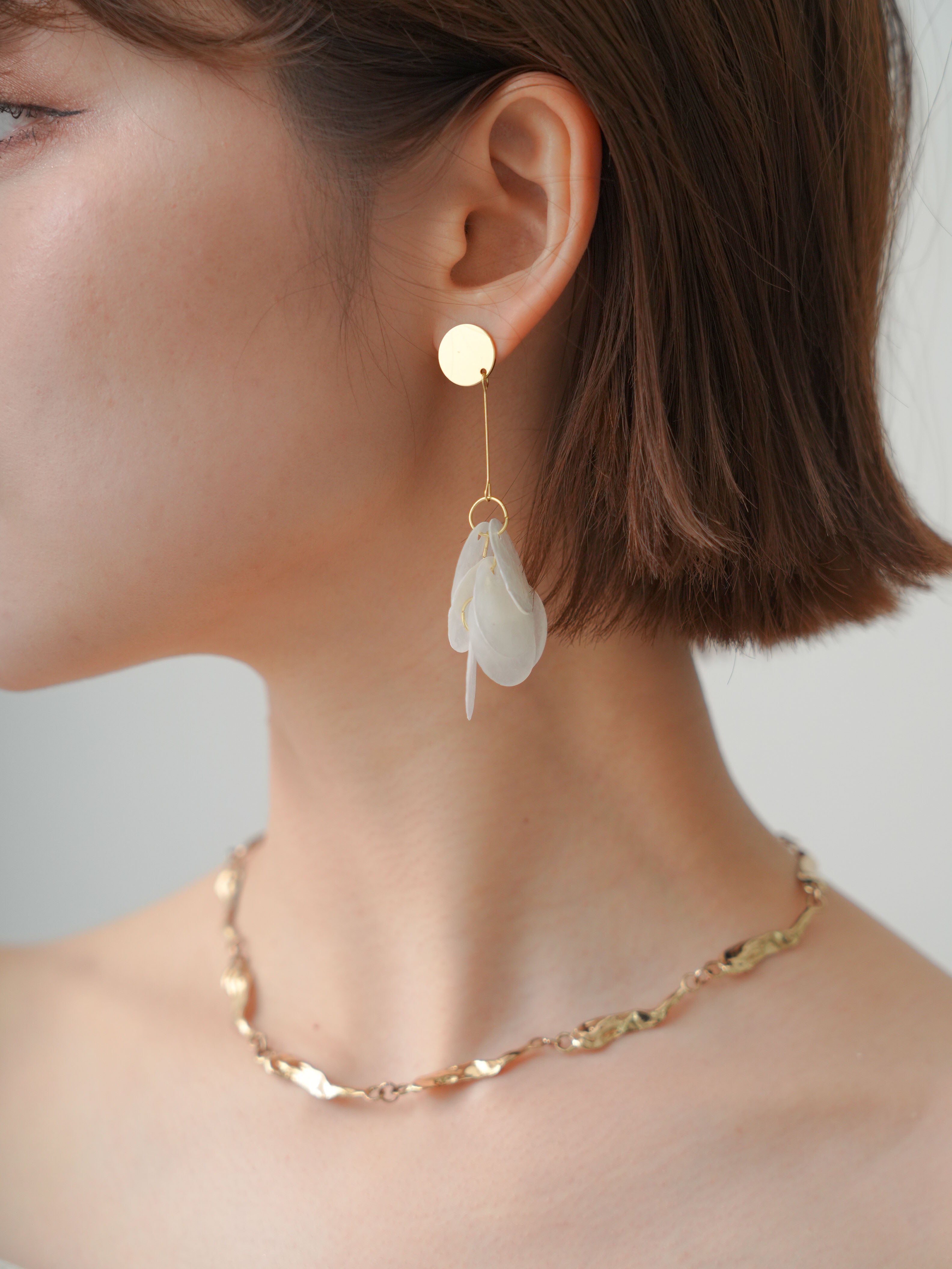 ピアス　No.5556 予約]シェルドロップピアス/gold – Lumier