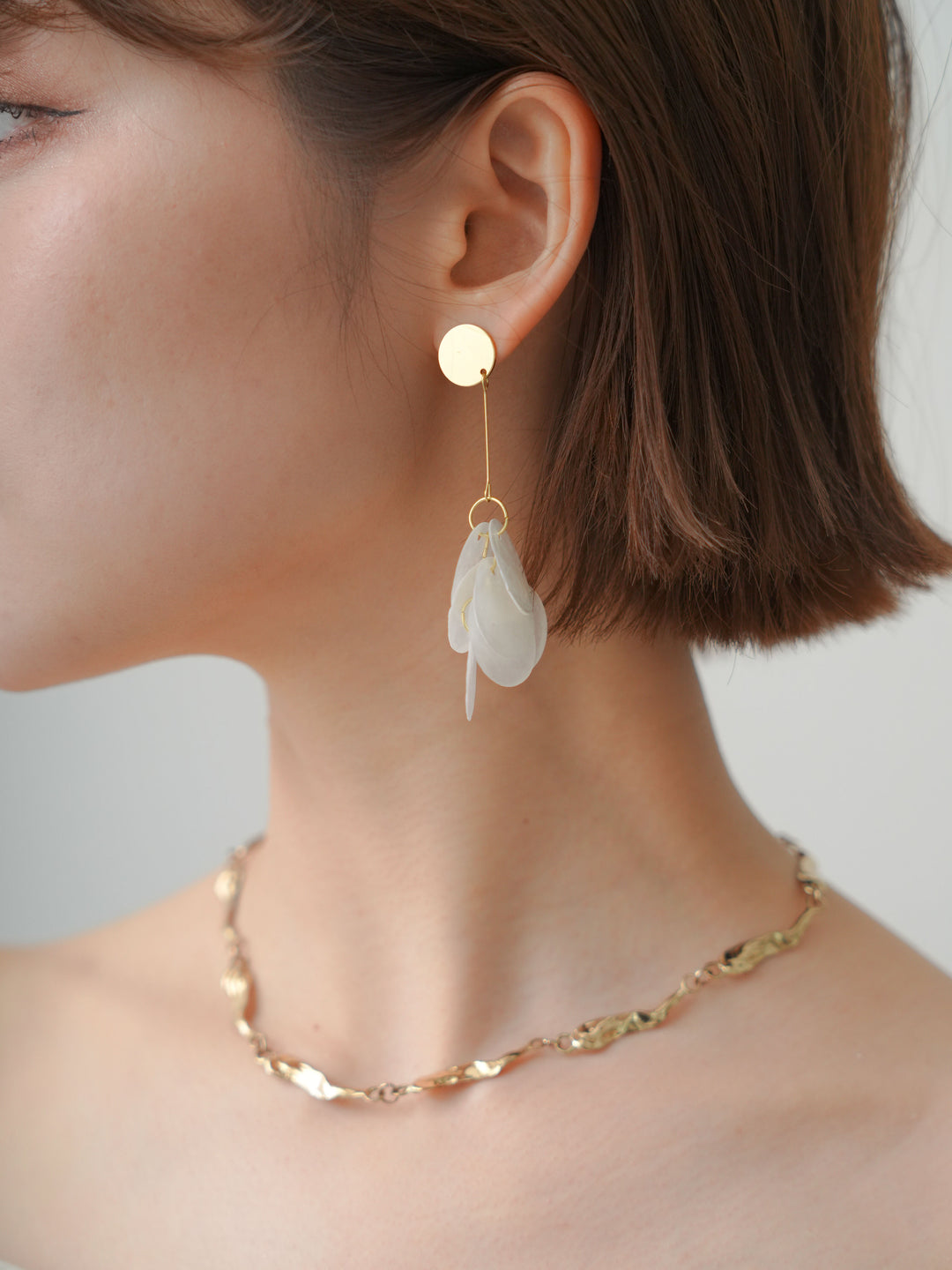 [予約]シェルドロップピアス/gold