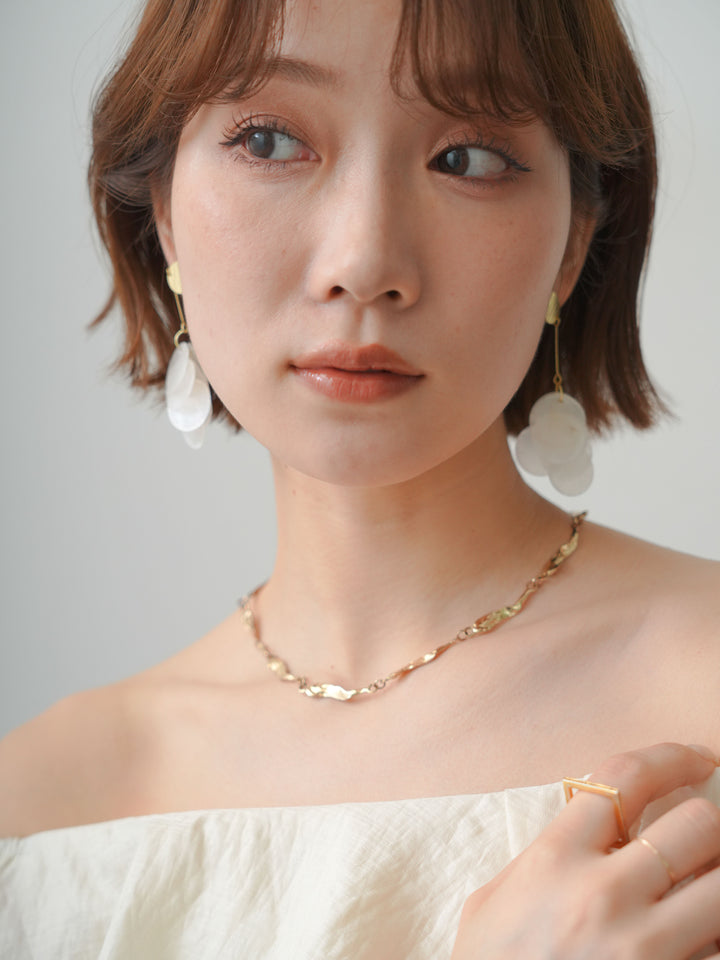 [予約]シェルドロップピアス/gold
