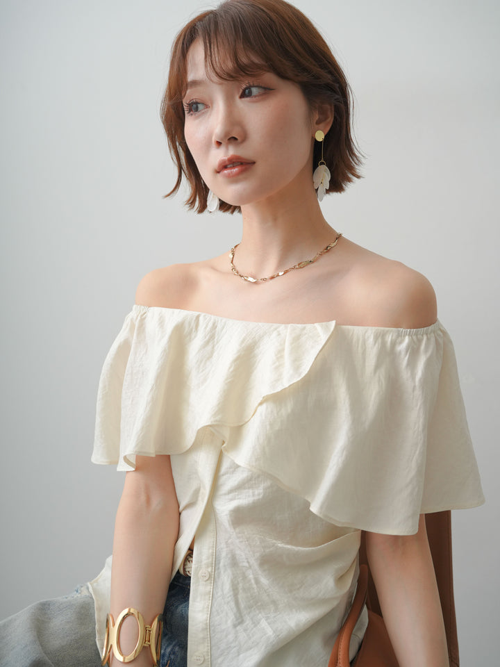 [予約]シェルドロップピアス/gold