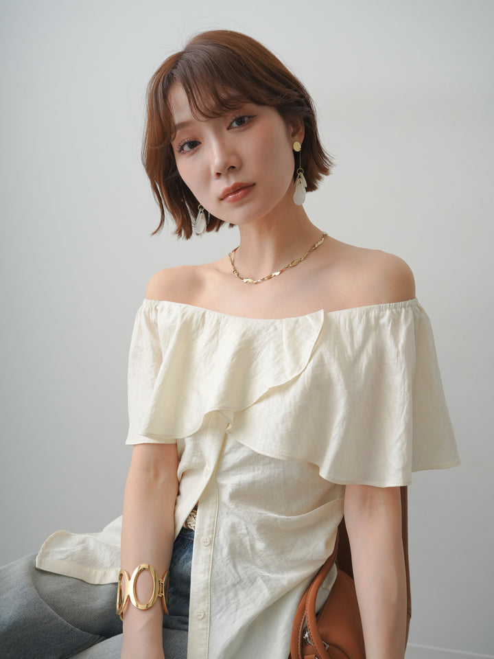 [予約]シェルドロップピアス/gold