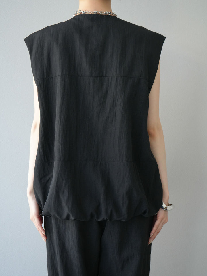 [予約]リネンライクドロストバルーンブルゾン/ブラック