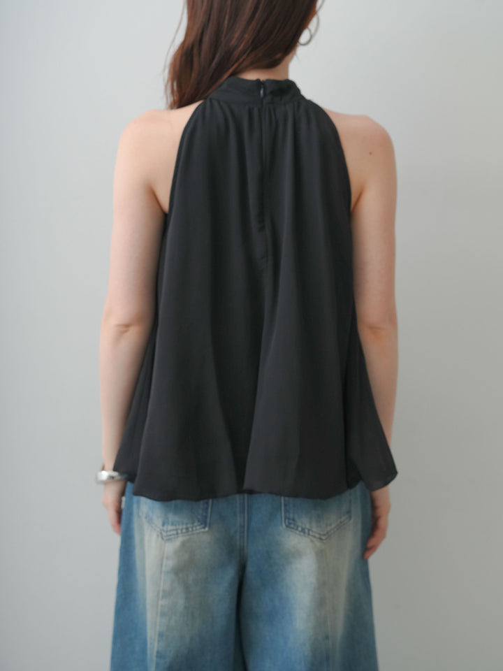 [予約]シフォンアメスリバルーンブラウス/black