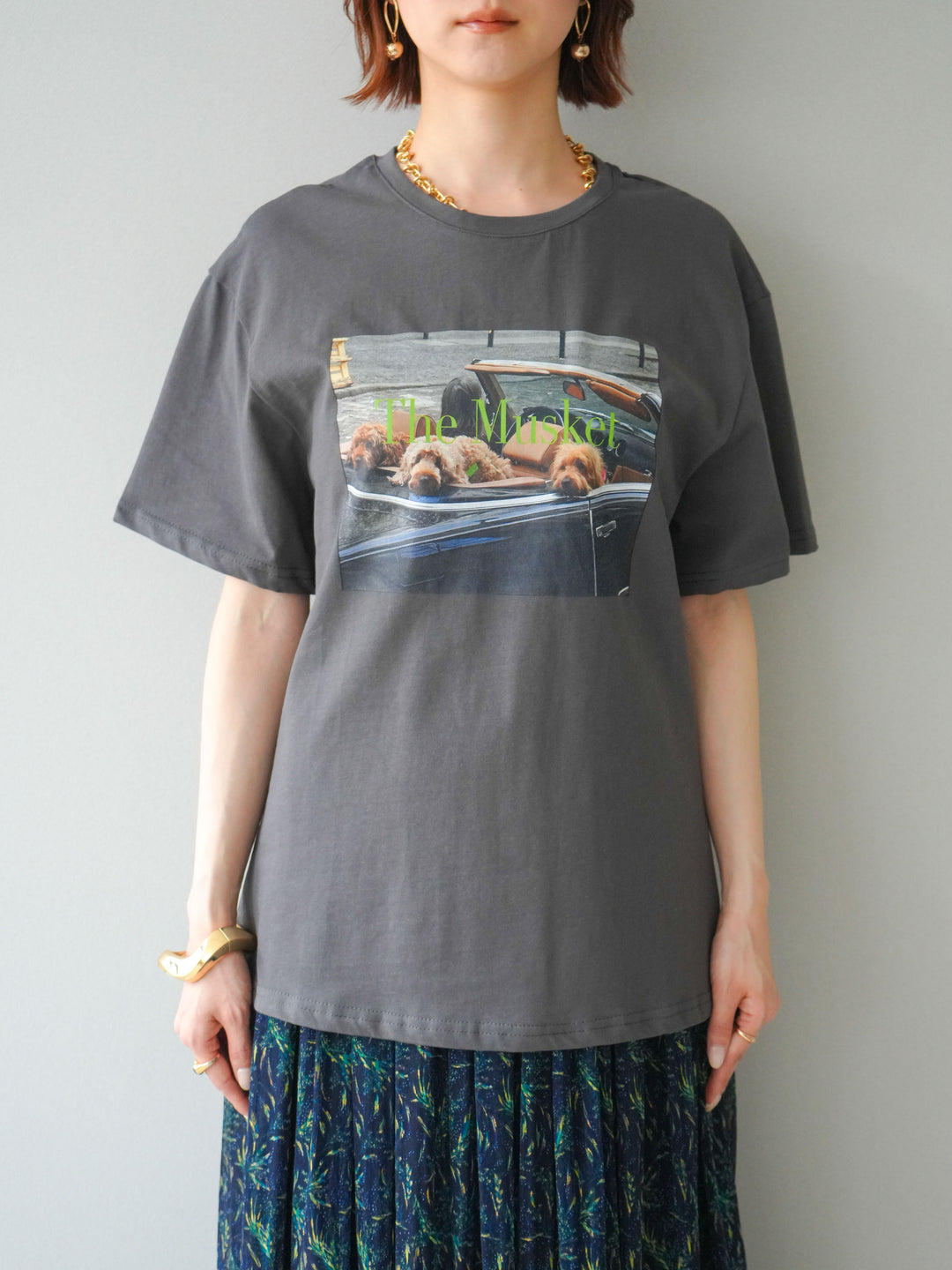 [予約]ドッグフォトTEE/charcoal