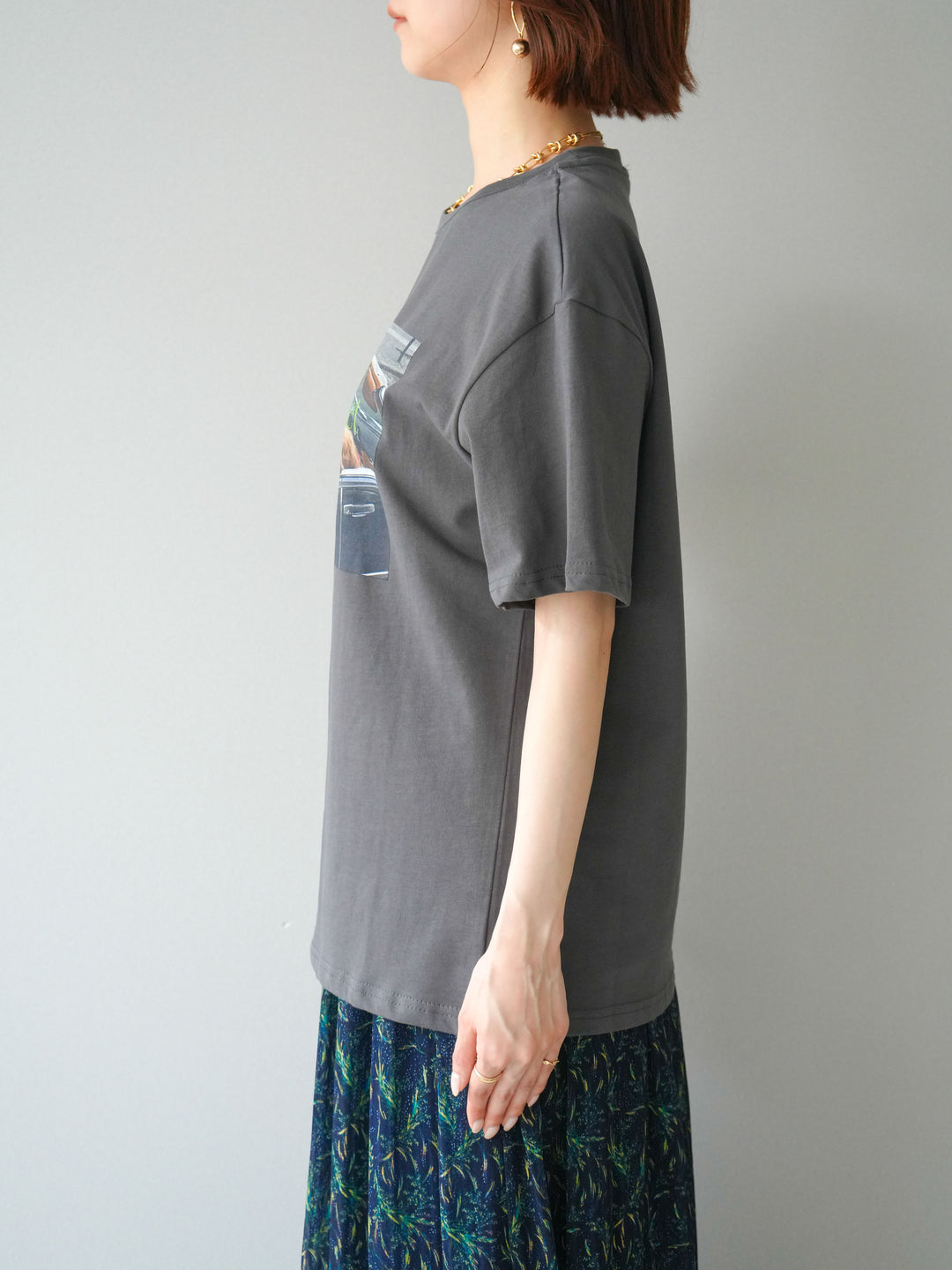 [予約]ドッグフォトTEE/charcoal