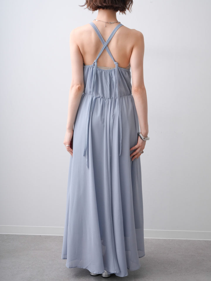[予約]クロシェシフォンキャミワンピース/lightblue
