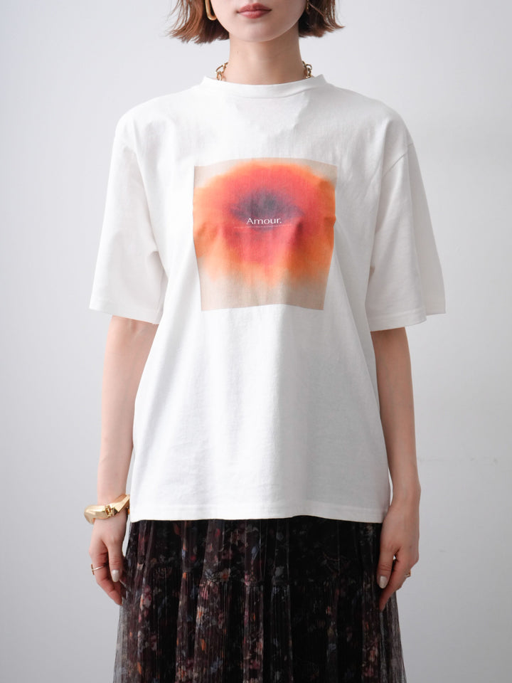 [予約]ニュアンスフローラルフォトTEE/OFF1