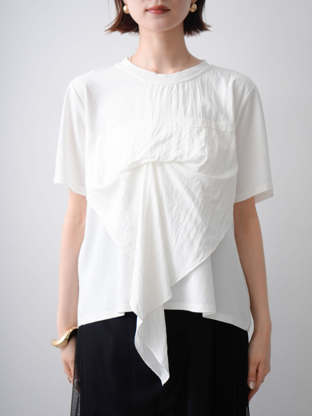 [予約]ラッフルドッキングTEE/white
