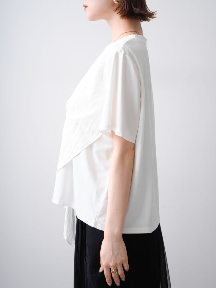 [予約]ラッフルドッキングTEE/white