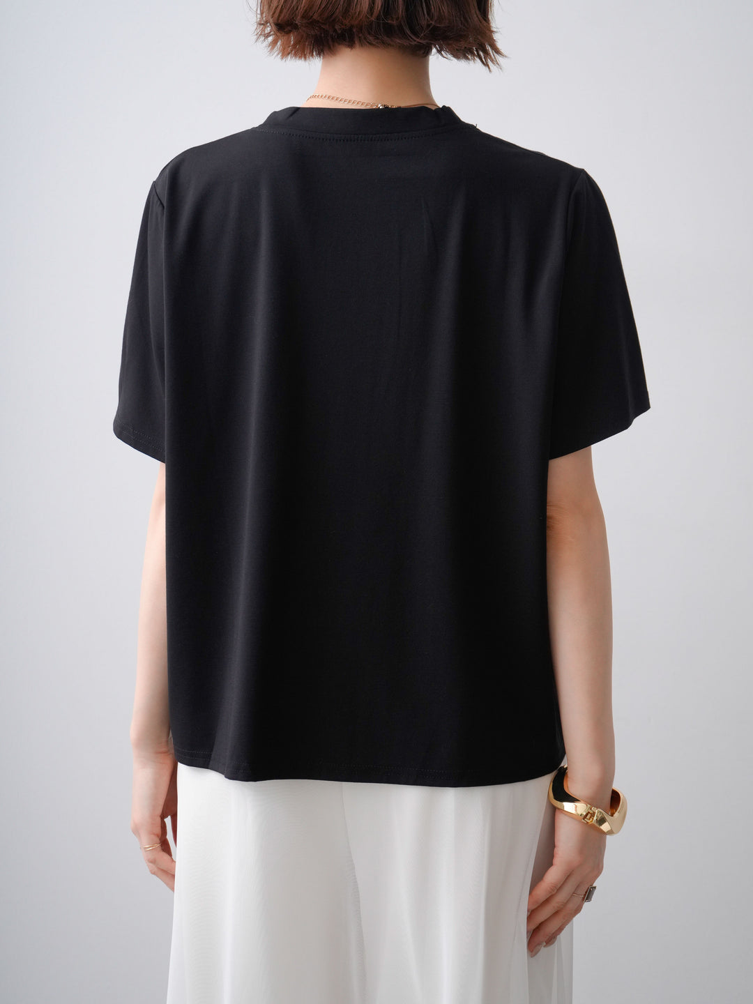[予約]ラッフルドッキングTEE/black