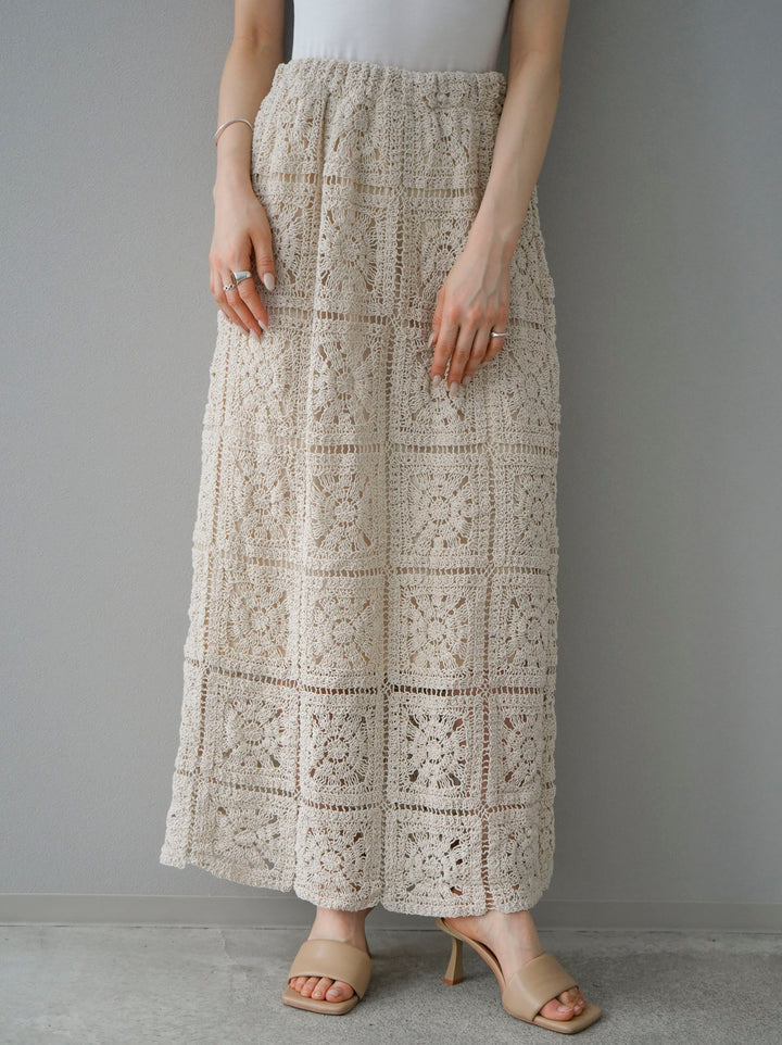 [Pre-order] Crochet skirt/beige