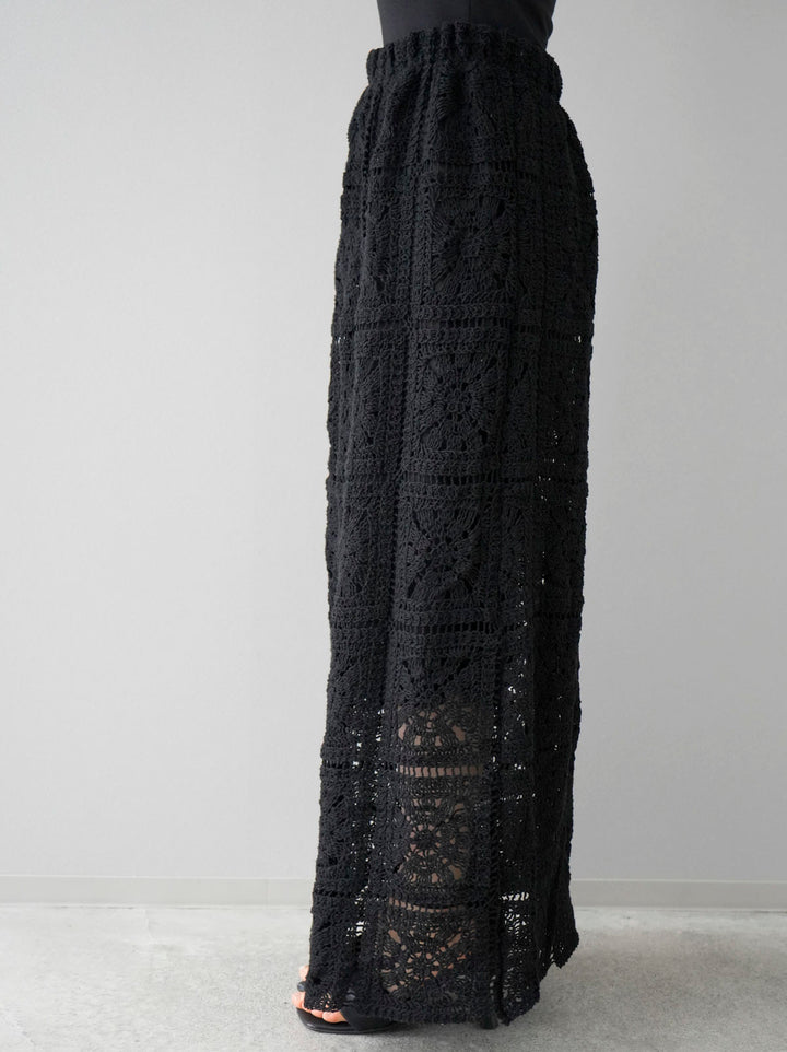 [Pre-order] Crochet skirt/Black