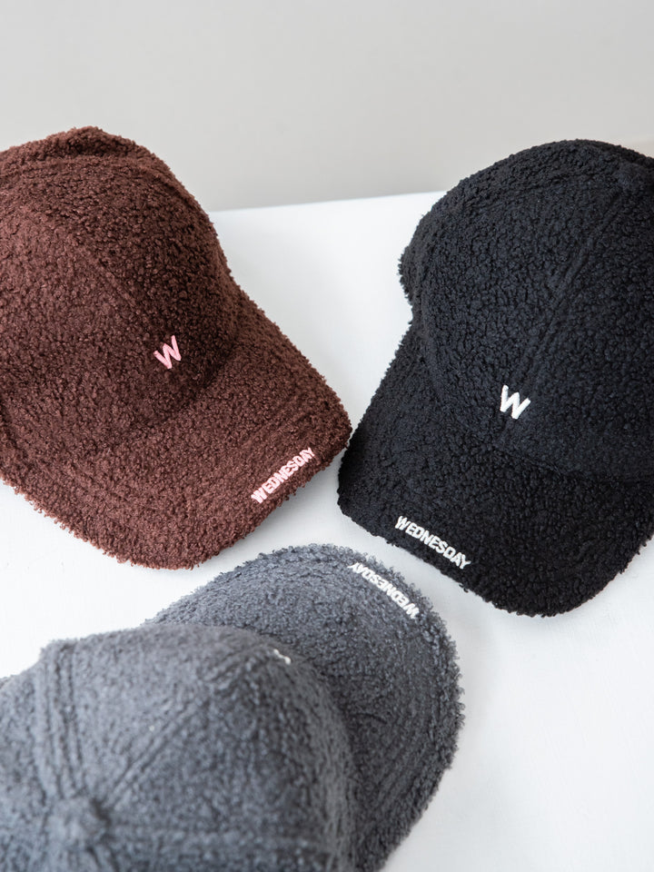 [予約]ロゴ入りプードルボアCAP/gray