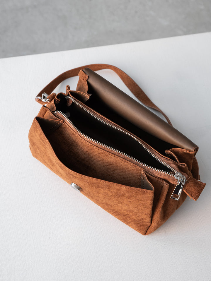 [予約]2WAYショルダースエードミニBAG/camel