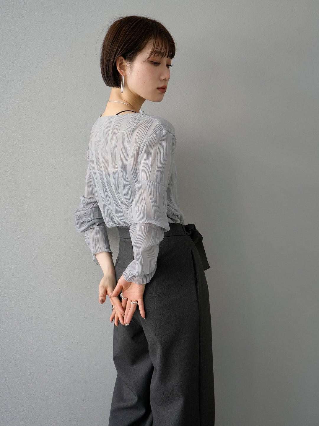 [Pre-order] Willow Wave Sheer Top/Gray