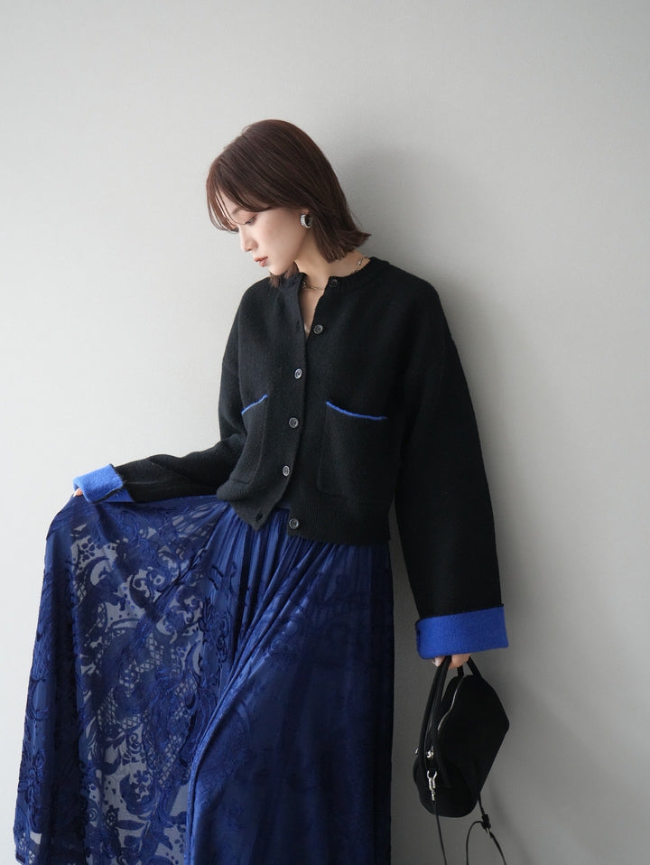 [SET]バイカラーオーバーニットカーディガン+バイカラーオーバーニットカーディガン(2set)