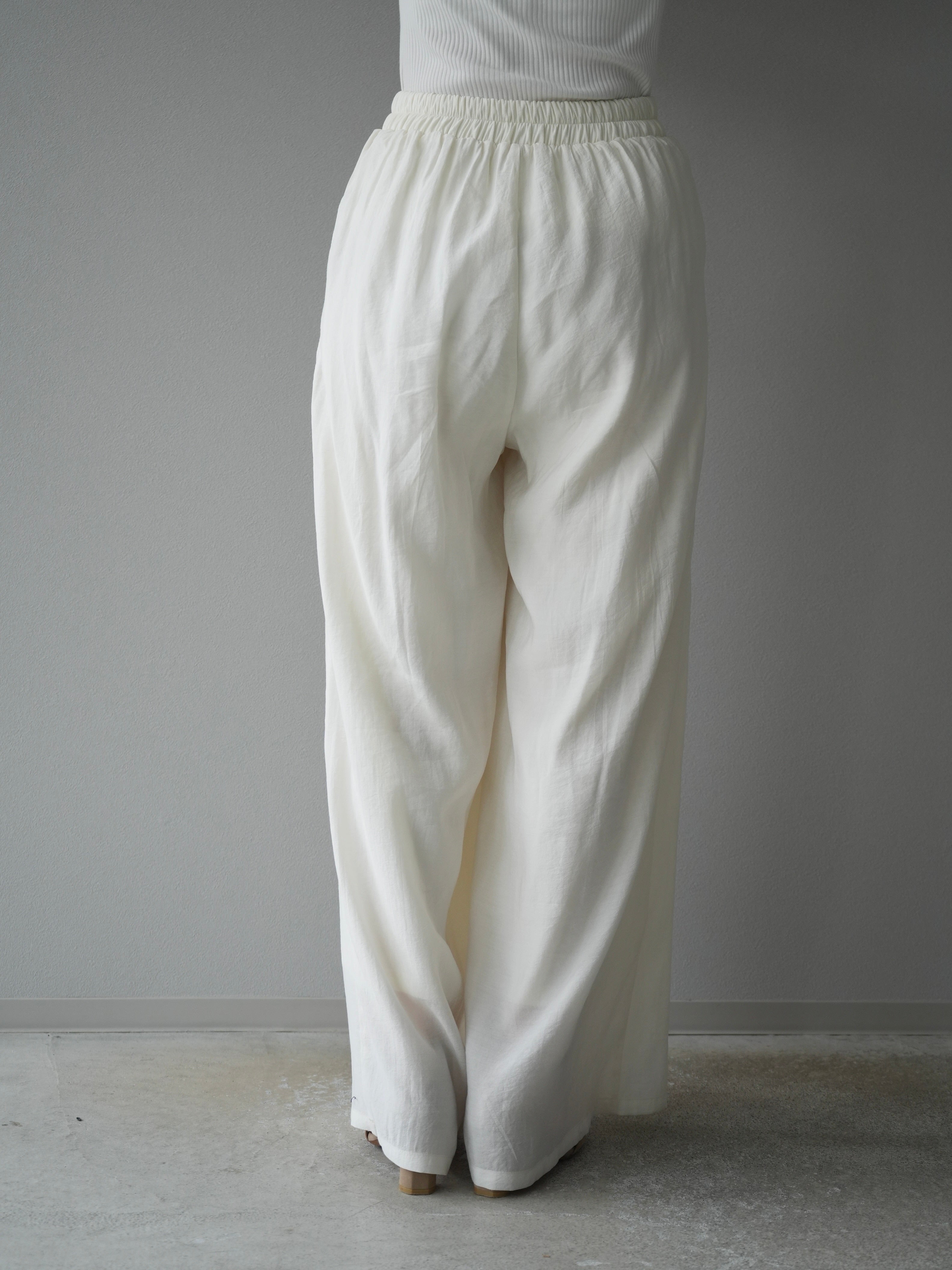 予約]シボ加工イージーワイドパンツ/アイボリー – Lumier