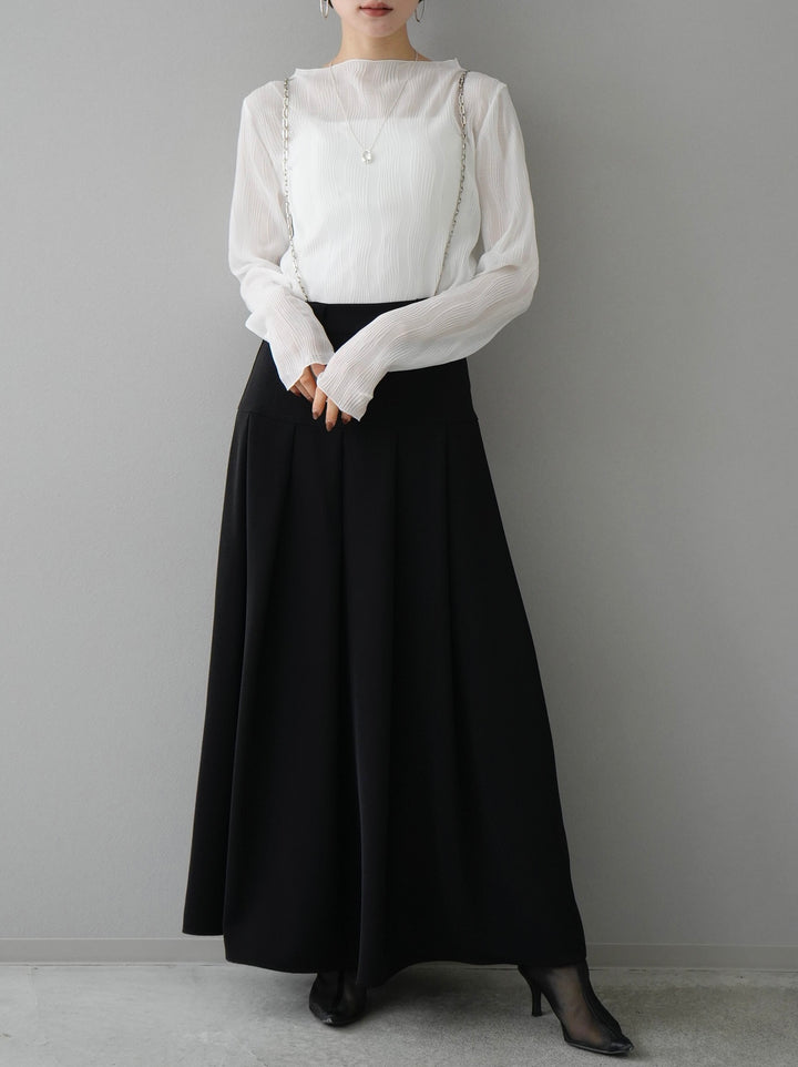 [Pre-order] Chain Suspender Tuck Skirt/Black