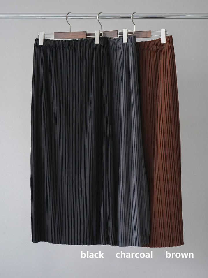 [SET]袖レイヤード配色ニットプルオーバー+プリーツIラインスカート(2set)