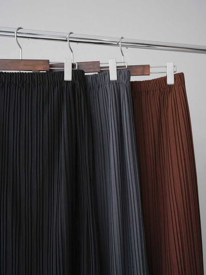 [SET]袖レイヤード配色ニットプルオーバー+プリーツIラインスカート(2set)