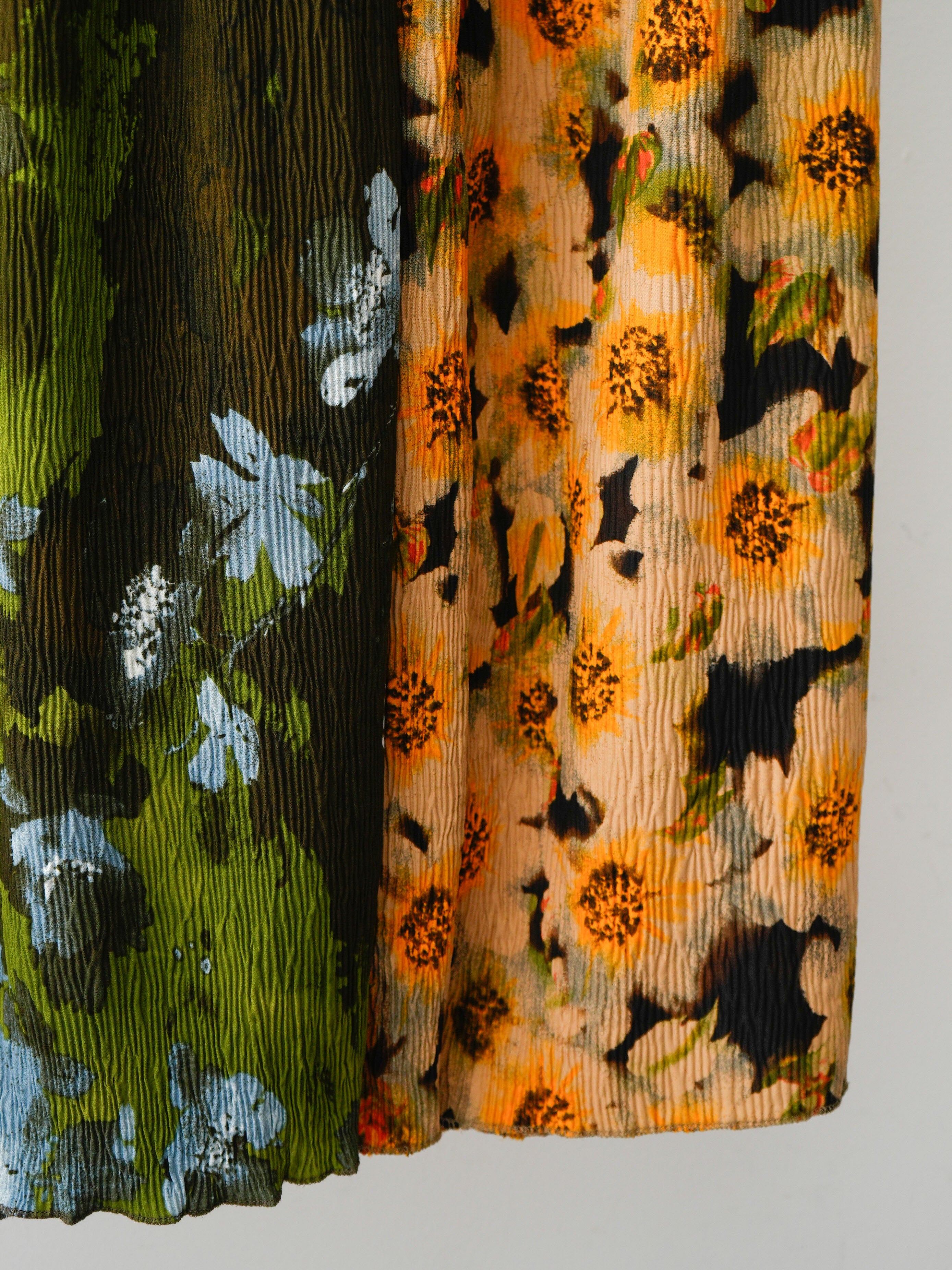SET]フラワーフォトTEE+フラワープリントIラインギャザースカート(2set
