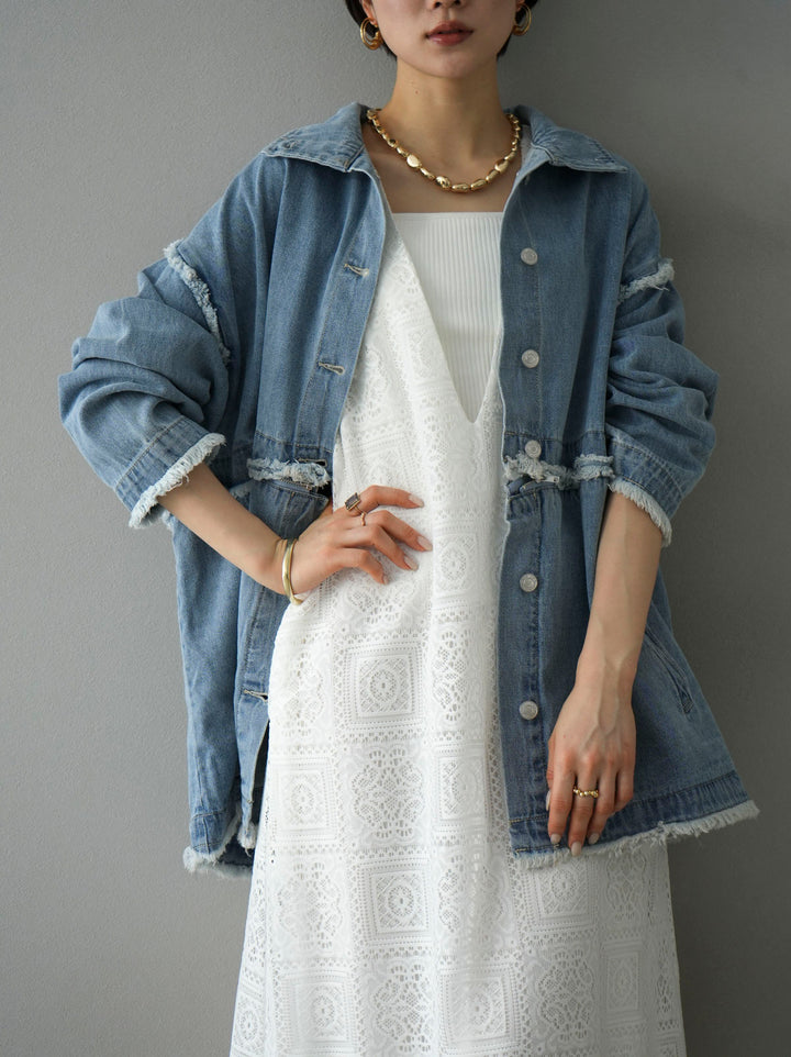 [SET] 2WAY denim stand collar jacket + 2WAY denim stand collar jacket (2set)