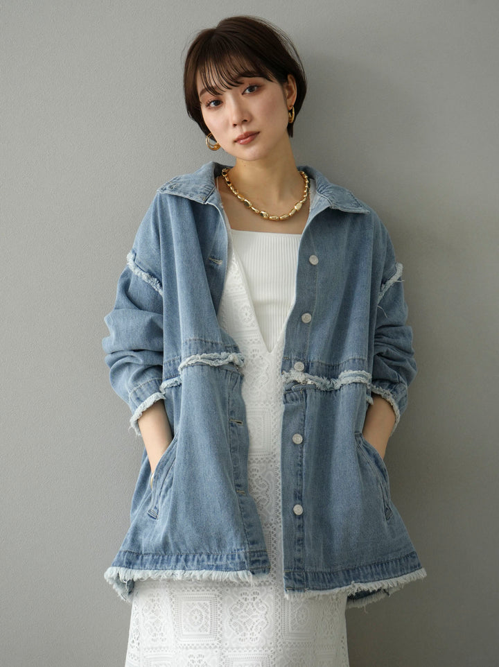 [SET] 2WAY denim stand collar jacket + 2WAY denim stand collar jacket (2set)