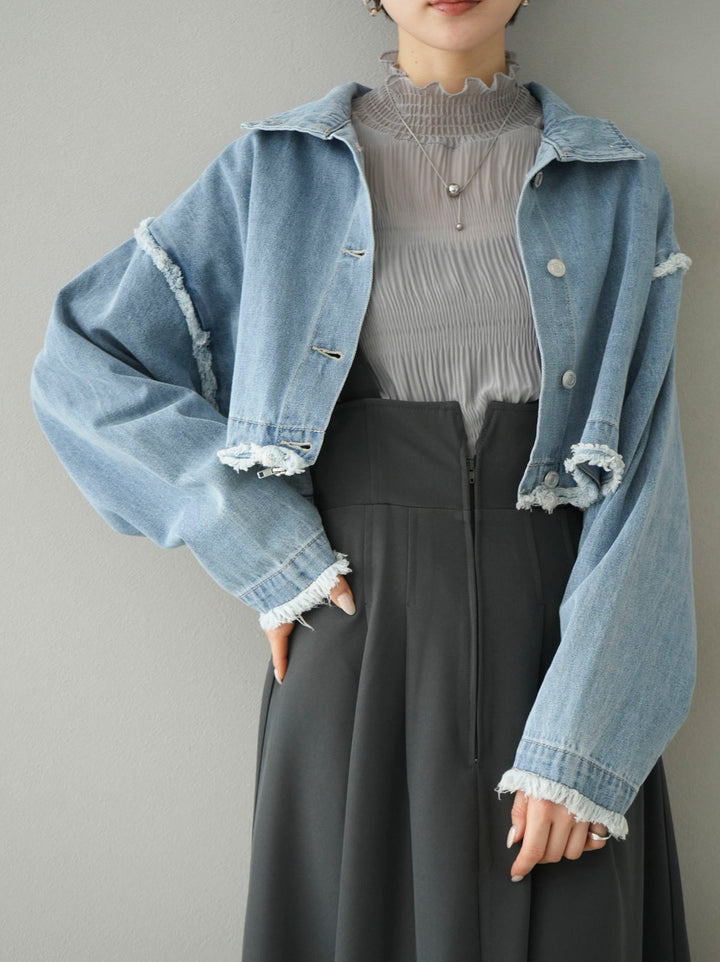 [SET] 2WAY denim stand collar jacket + 2WAY denim stand collar jacket (2set)