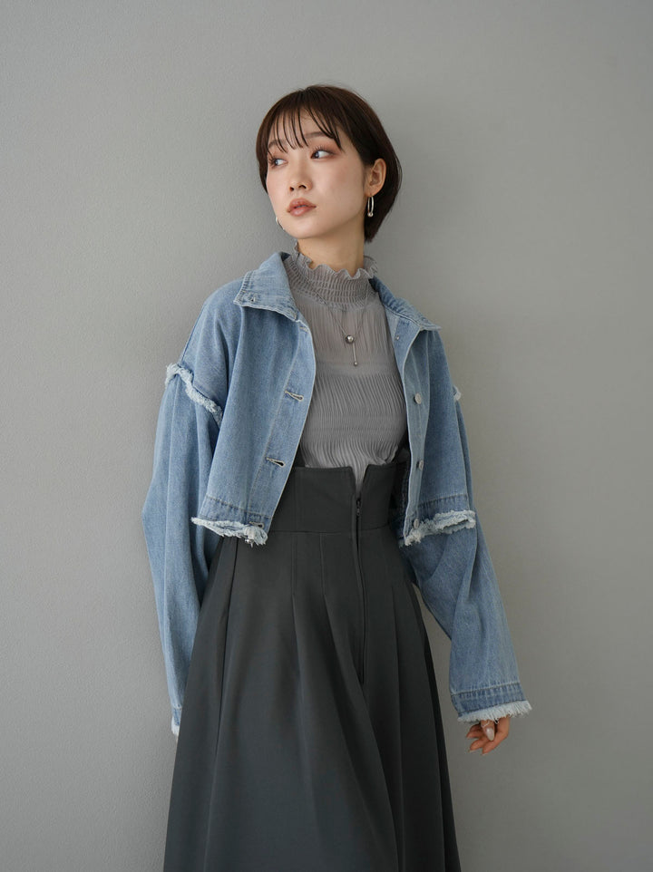 [SET] 2WAY denim stand collar jacket + 2WAY denim stand collar jacket (2set)