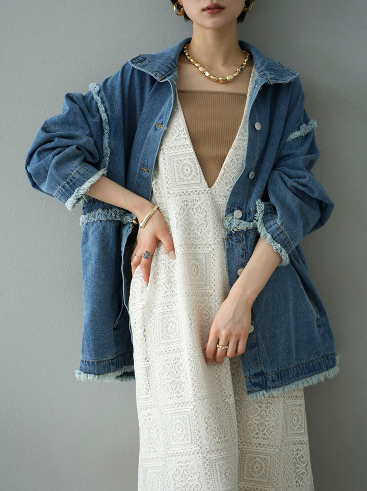 [SET] 2WAY denim stand collar jacket + 2WAY denim stand collar jacket (2set)