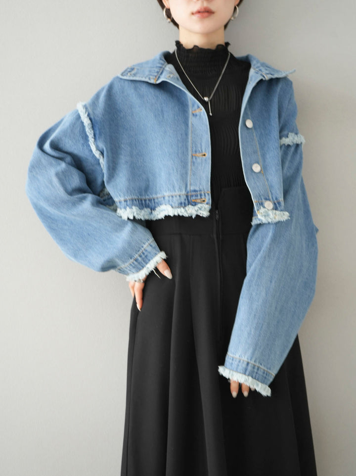 [SET] 2WAY denim stand collar jacket + 2WAY denim stand collar jacket (2set)