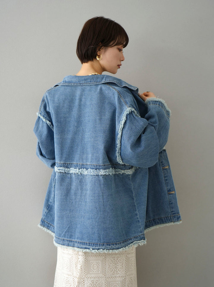 [SET] 2WAY denim stand collar jacket + 2WAY denim stand collar jacket (2set)